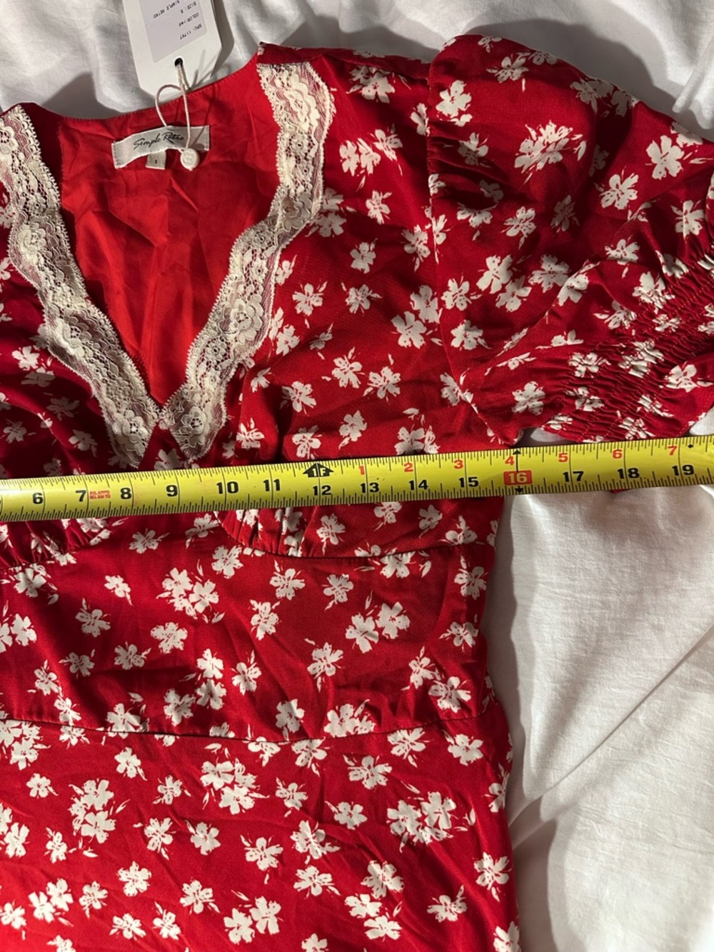 NWT Simply Retro Stormi Floral Midi Dress | Lace Trim | Size S - Picture 10 of 13